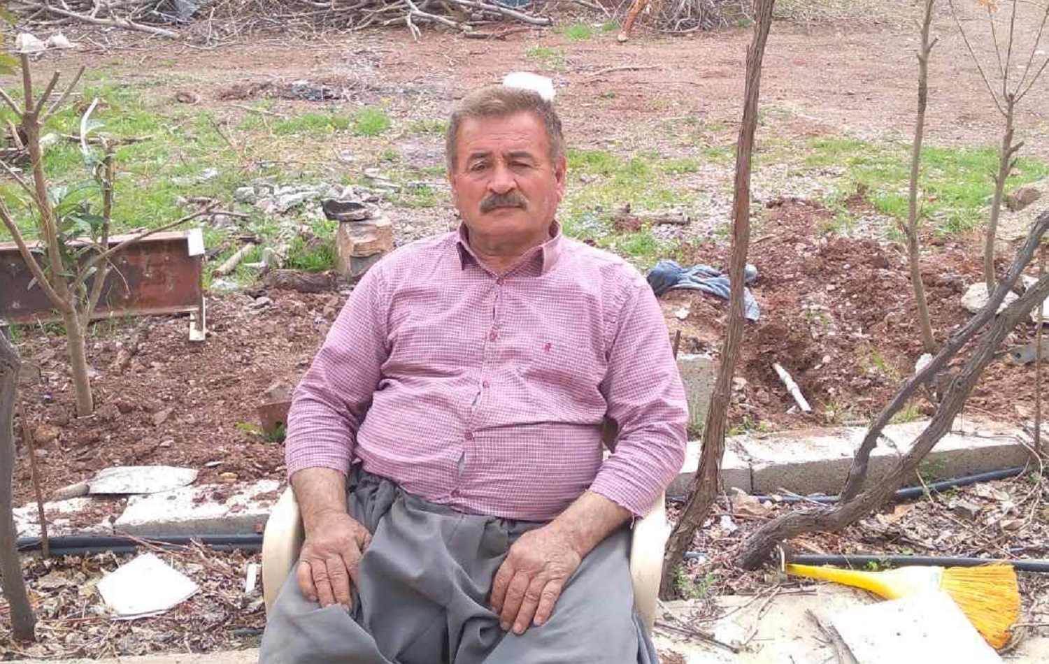 Qadir Hassan in his hometown of Byara in March 2021. Photo submitted to Rudaw